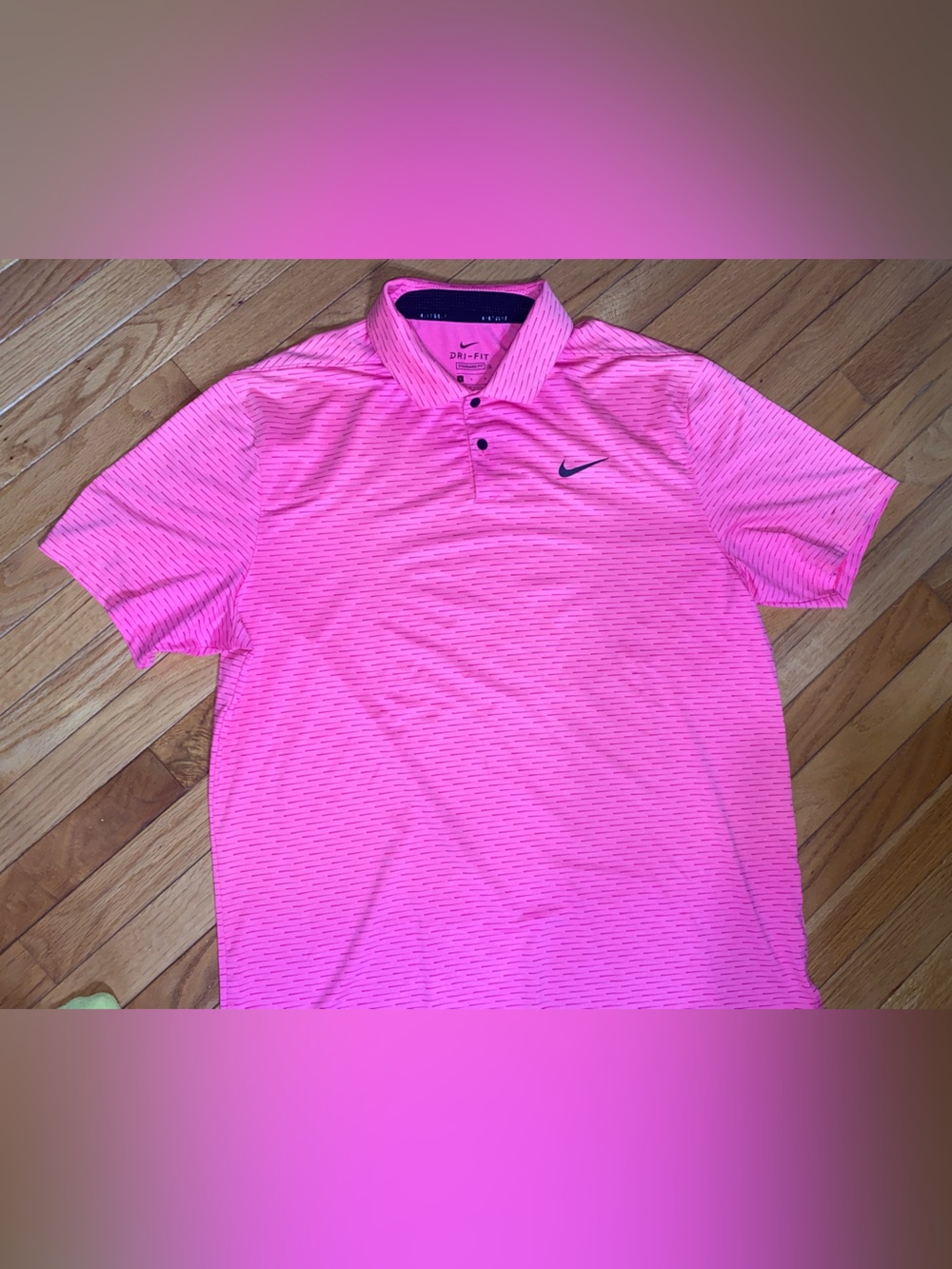 Nike Golf Dri-FIT Men’s Hot Pink Polo - Picture 3 of 4